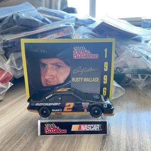 64 NASCAR stand, card and car